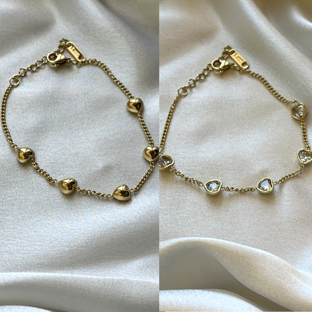 Bracciale Love (variante oro) + Bracciale Eleganza + Bracciale Bifasico (variante oro)